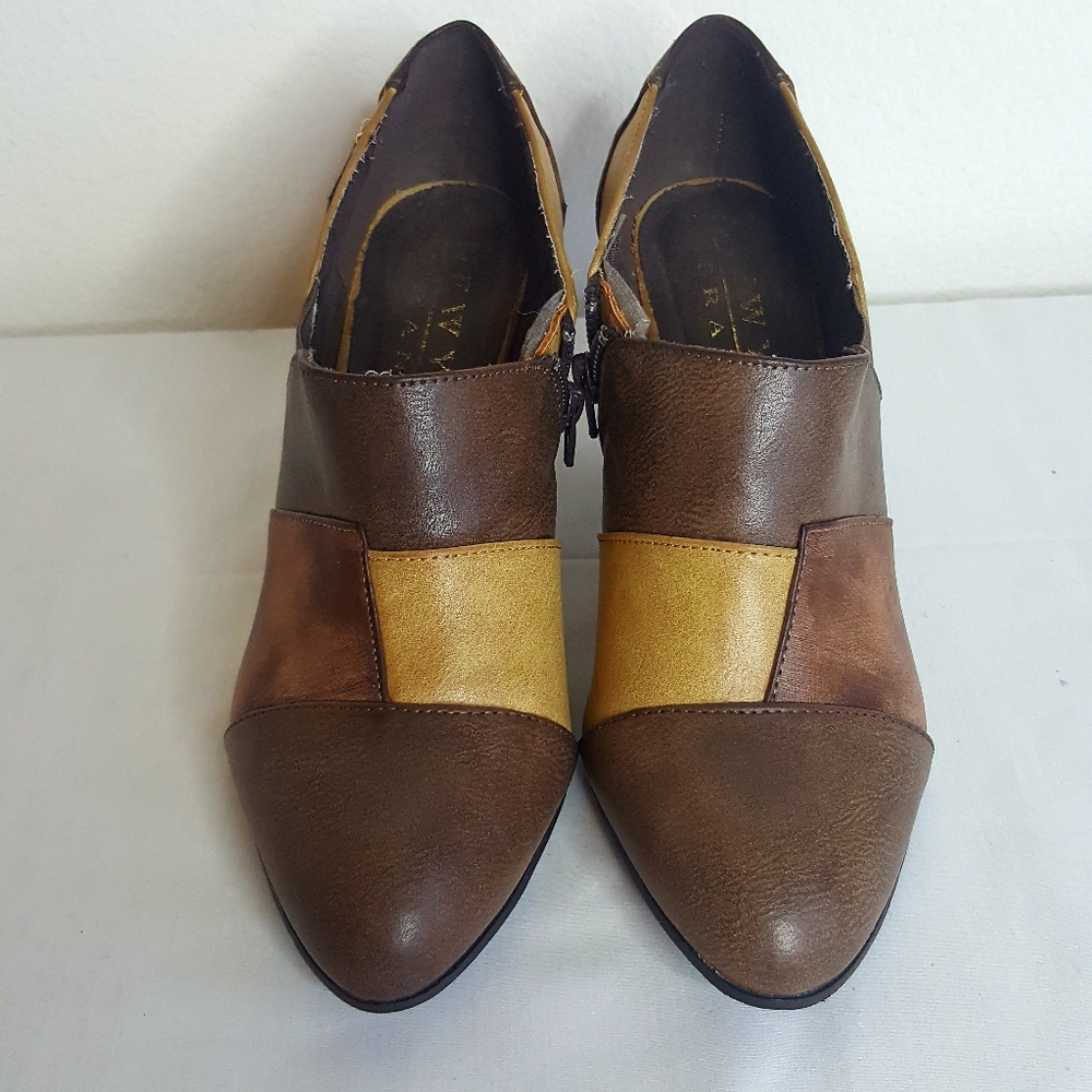 Born N.Y Transit Patchwork Leather Booties 7.5 - image 3